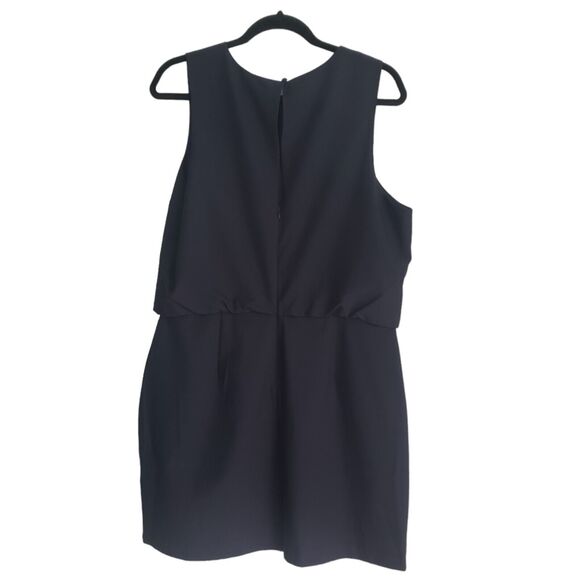 Banana Republic Dress Sculpted Blousant-Waist Mini Size 16 Petite Navy Blue New - Picture 2 of 16